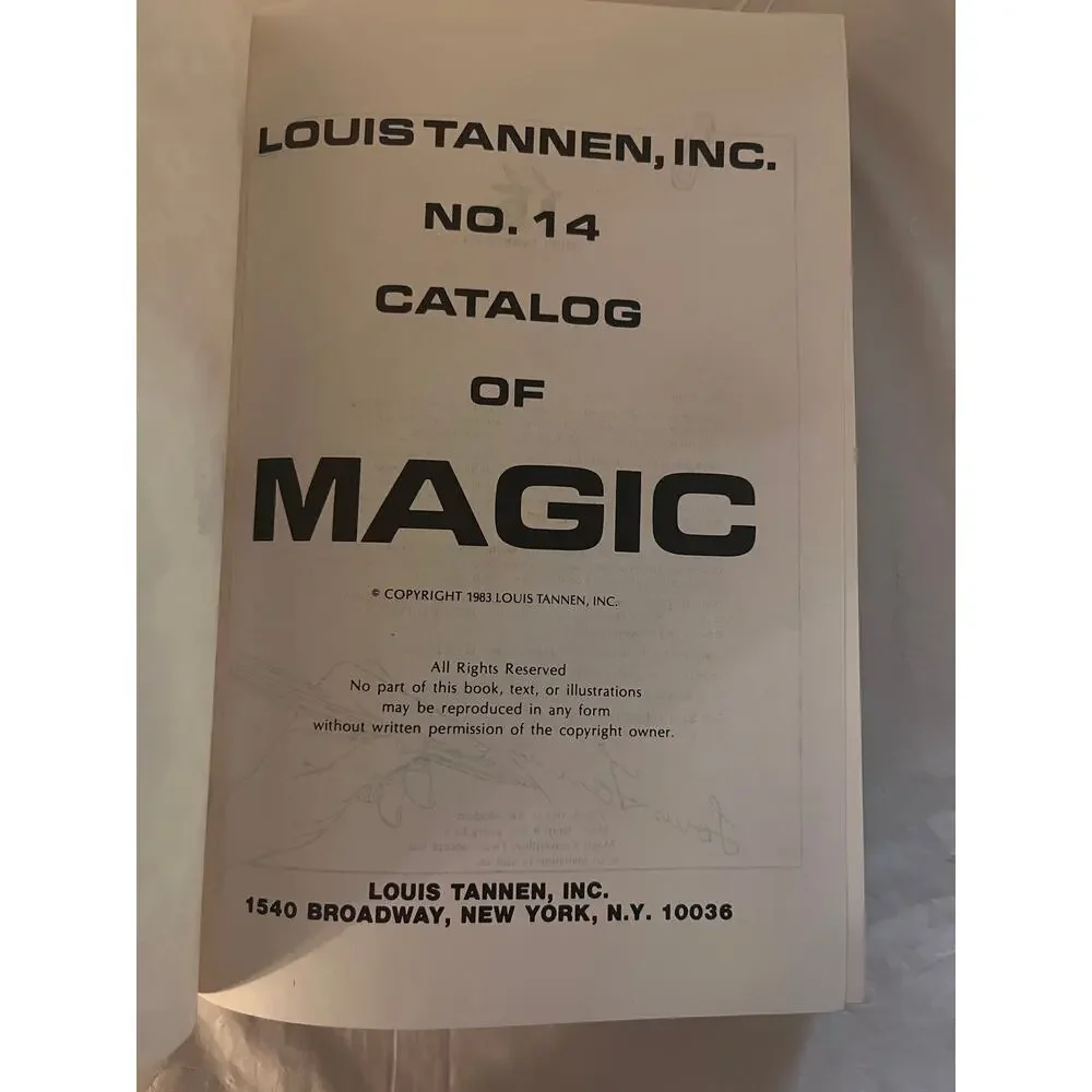 Louis Tannen No. 14 Catalog of Magic 1983 David Copperfield Hardcover